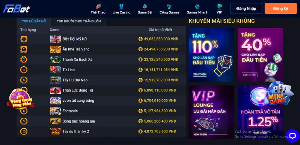 Bắn cá hoàng kim - trò chơi săn thưởng lớn 58 win